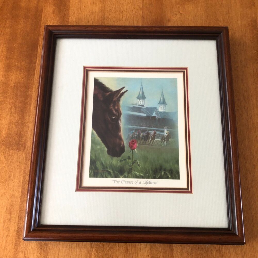 The Chance Of A Lifetime by Celeste Susany Framed Print Horse Racing Derby
